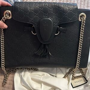 Gucci Black Leather Shoulder Bag